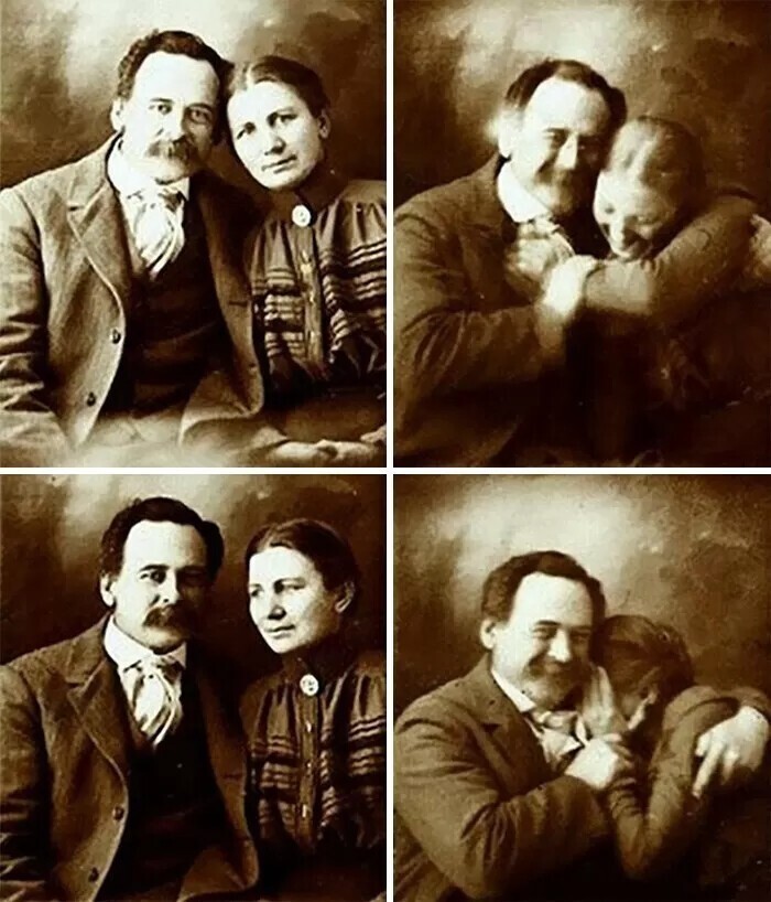 Пара в 1890‑х годах не может сдержать смех, позируя для портрета