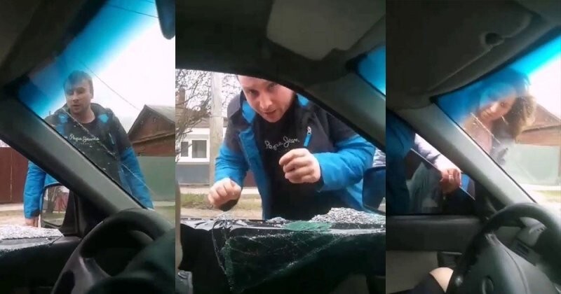 Дорожные разборки в Рязани: мужчина разбил стекло машины беременной женщины