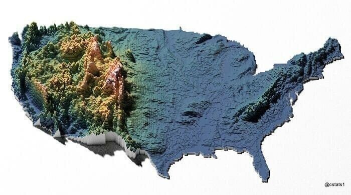 11. Карта высот США