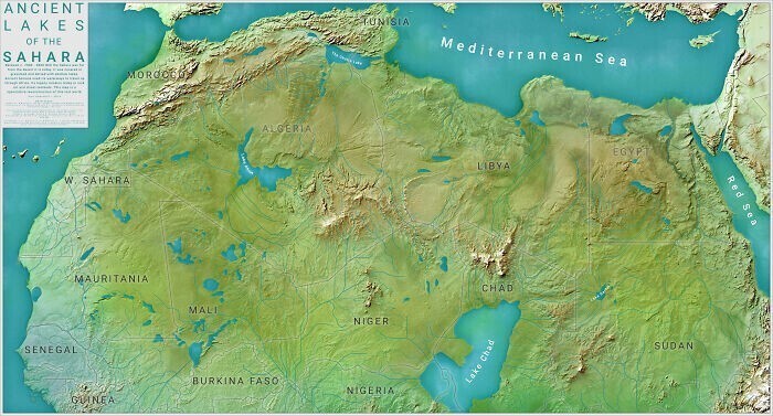 23. Карта древних озер Сахары