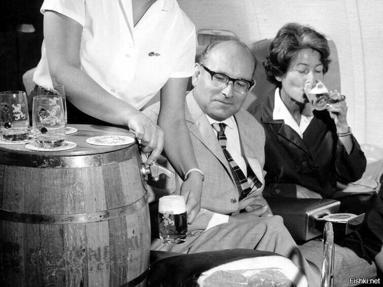 Бочковое пиво в самолётах Люфтганза, 1960-е