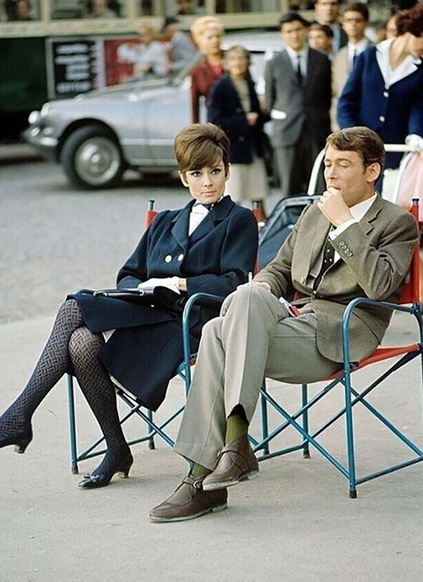 Одри Хепберн и Питер О’Тул на съёмках фильма "Как украсть миллион", 1966 год