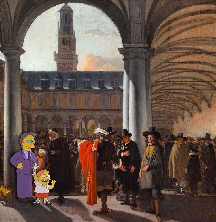 Эмануэль де Витте "Двор старой биржи в Амстердаме"