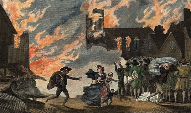 24. В Великом лондонском пожаре 1666 года погибло всего 8 человек. И это при том, что пожар уничтожил не менее 13 500 домов.