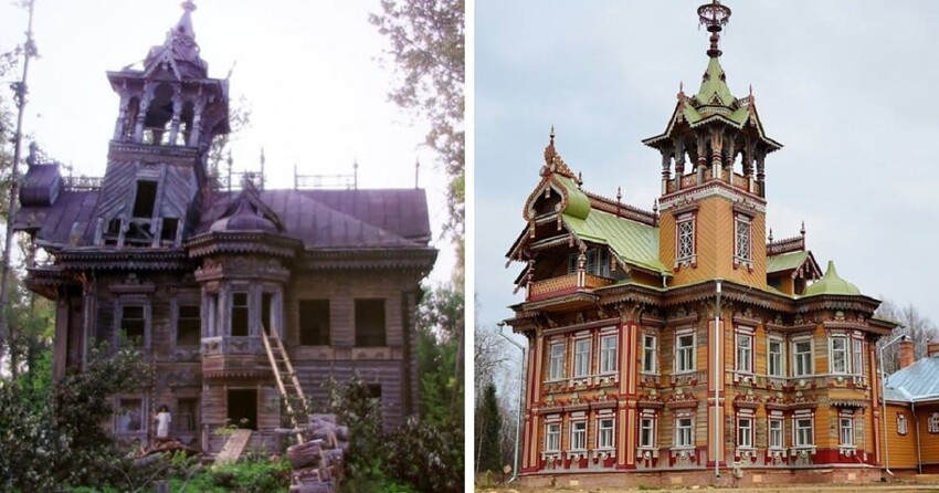 Заброшенные строения до и после их восстановления