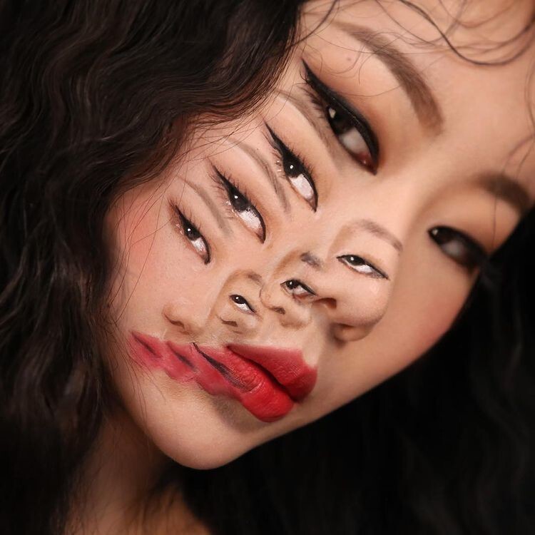 Кореянка создает оптические иллюзии на собственном теле 