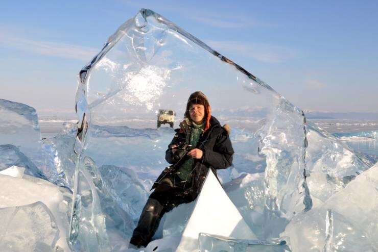 10. Идеально прозрачный лед на Байкале