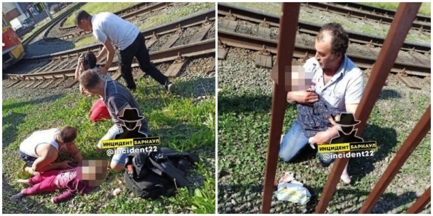 В Барнауле дети вылетели из лопнувшего батута на трамвайные рельсы