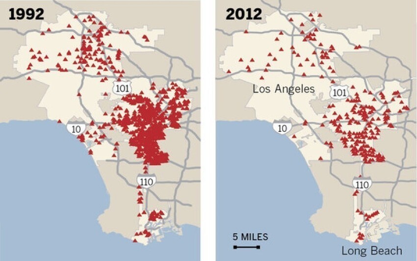 2012 1992. Los Angeles in 1992. Статистика убийств в Лос Анджелесе.