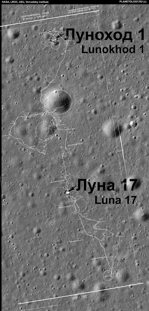 Маршрут «Лунохода-1» на Луне