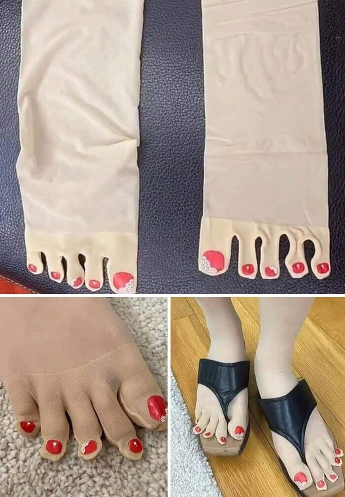 Носки с педикюром, а также переломом пальцев и грибком в комплекте