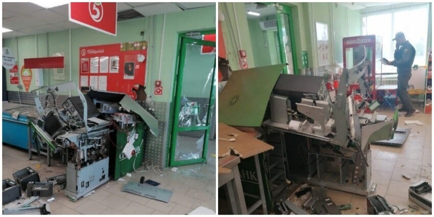 В Свердловской области мужики взорвали банкомат Сбербанка в "Пятёрочке" и разбогатели на миллион