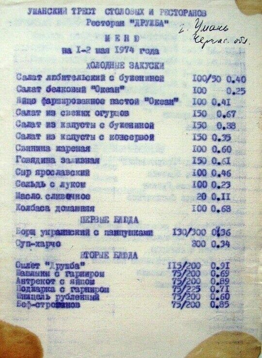 Давайте вместе вспомним ресторанные цены в СССР