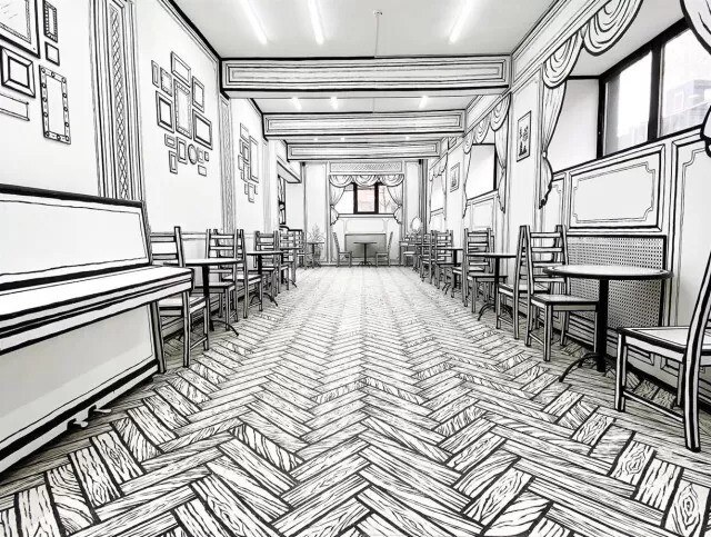 Черно-белая иллюзия: как выглядит ЧБКафе, «нарисованная» кофейня в Петербурге