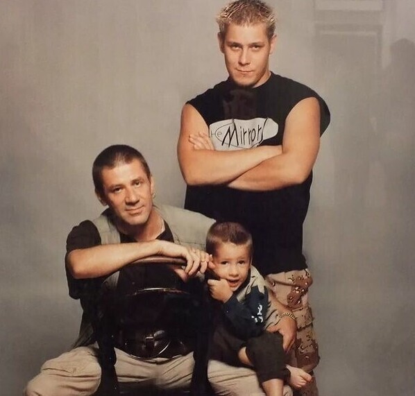 Андрей Краско с сыновьями Яном и Кириллом, конец 90-х