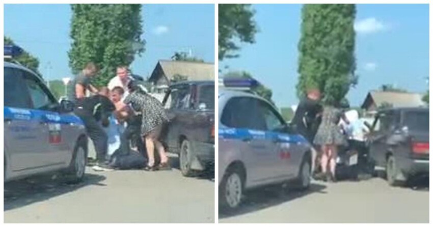 В Борисоглебске пьяный водитель и пассажирка напали на сотрудников ГИБДД