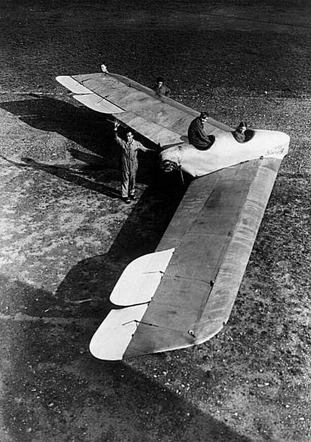 Первая попытка полета с первым бесхвостым самолетом 23 октября 1929 года в Дюссельдорфе, Германия.