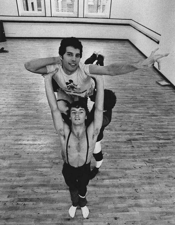 Фредди Меркьюри репетирует с Королевским балетом, 1979 г