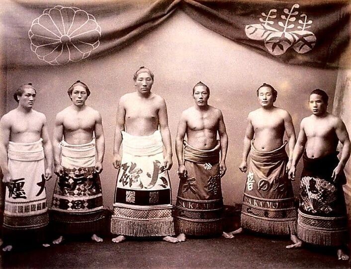 Борцы сумо,1890 год