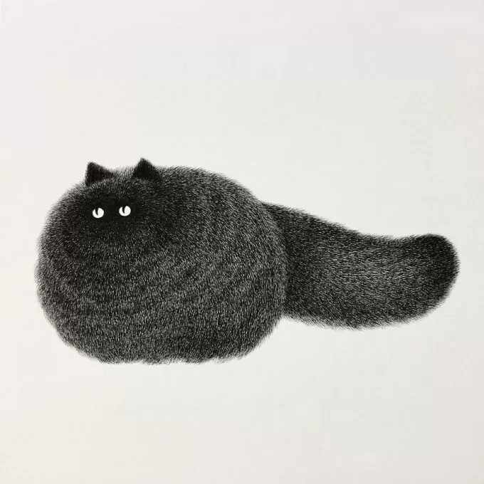 Милая пушистость: котики, нарисованные гелевой ручкой