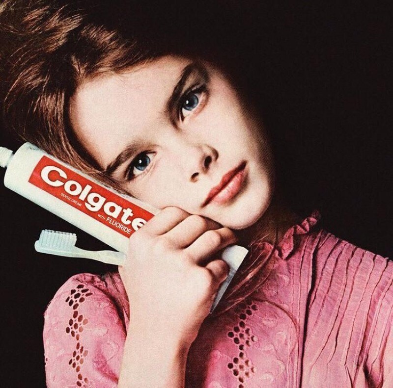 10-летняя Брук Шилдс рекламирует Colgate. 1975 год.