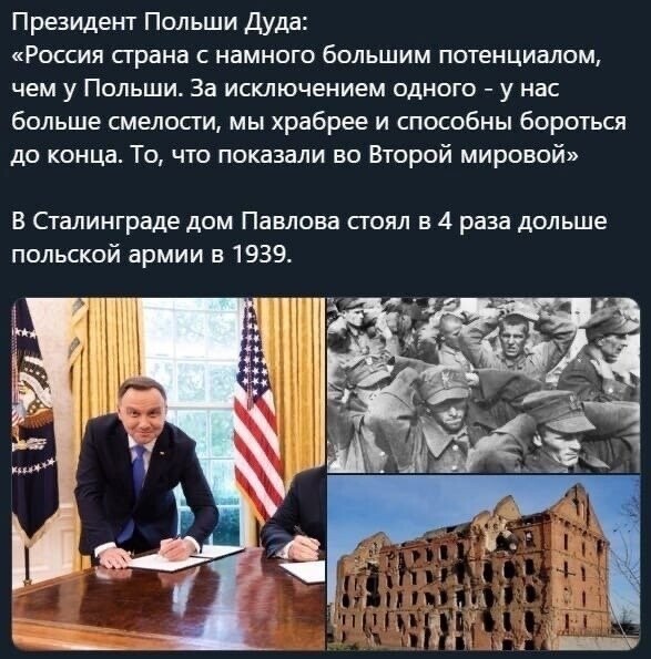 ... пусть лучше занимается руководством по сборке клубники нерабами, всё-таки и это есть вклад в экономику Польши а не бравые тезисы 