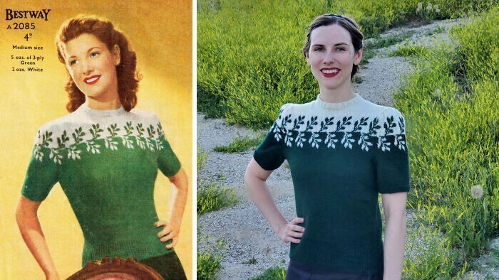 "Я скопировала свитер с обложки журнала 1940 года"