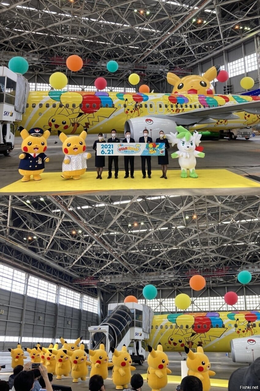 Этот самолет является частью нового проекта компании Pokémon "Flying Pikachu ...