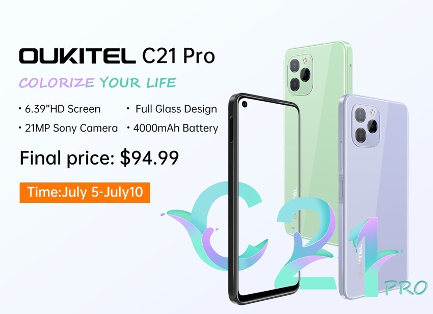 OUKITEL C21 Pro - доступный смартфон со стильным дизайном