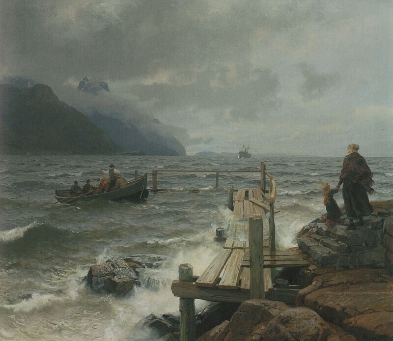 Свежий бриз норвежского побережья, Ганс Гуде, 1876