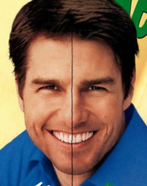 12. У Тома Круза передний зуб находится прямо посередине лица. 