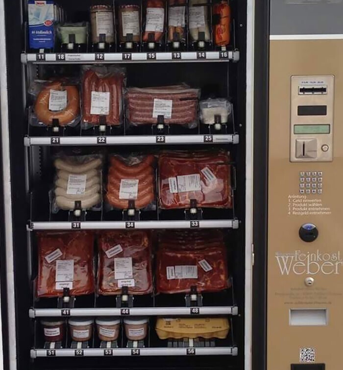 В Германии в торговом автомате можно купить мясо и колбасу