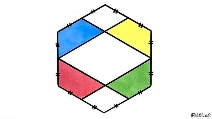 Задача простая, найти какая часть правильного шестиугольника закрашена