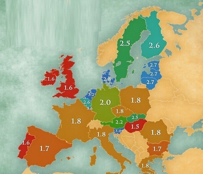 Среднее количество языков, на которых говорят жители стран Евросоюза