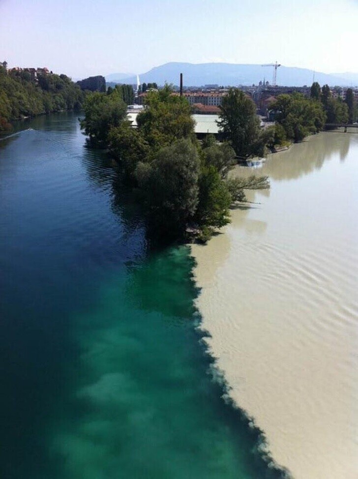 27. Слияние двух рек. Женева, Швейцария