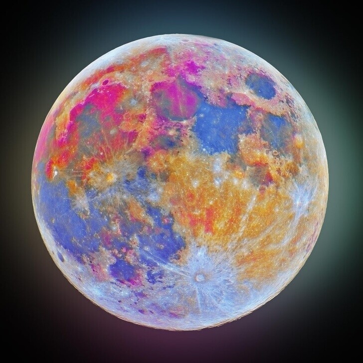 19. Снимок Луны с ультрафиолетовым и инфракрасным фильтрами