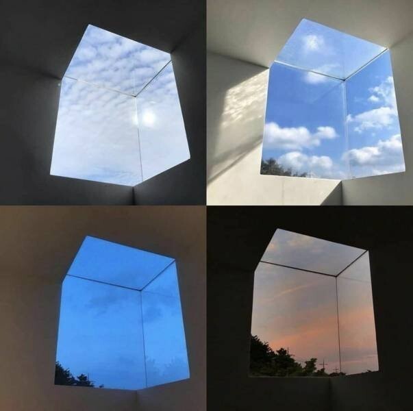 1. Необычное архитектурное решение: окно в форме куба. Как будто портал в другой мир!