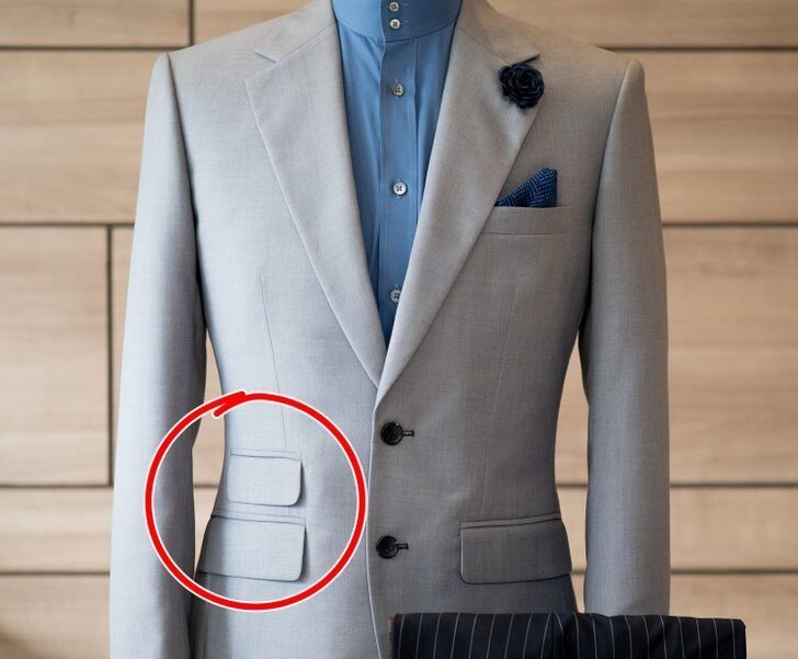 5. Два кармана на правой стороне пиджака