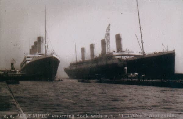 "Титаник" и его систершип "Олимпик" в доке Белфаста