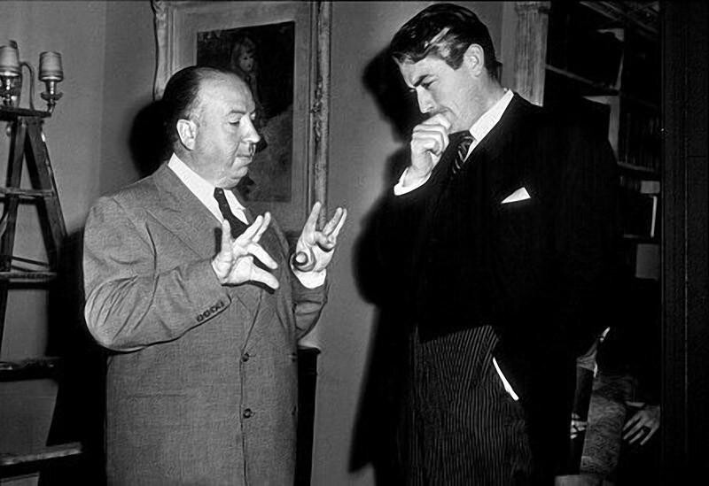 С Грегори Пеком на съемках фильма «Дело Парадайна», 1947 год.