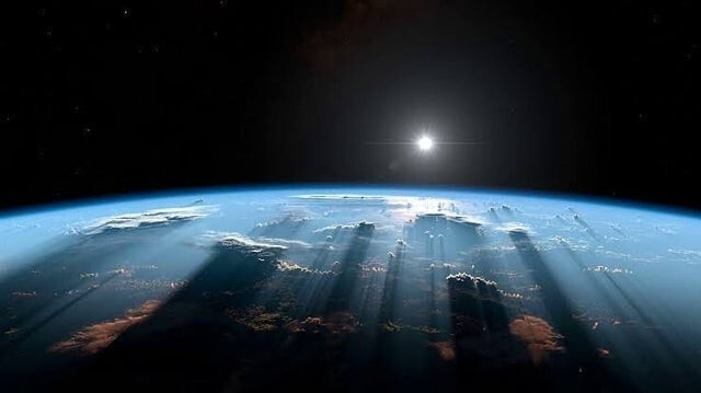 Закат на Земле из космоса