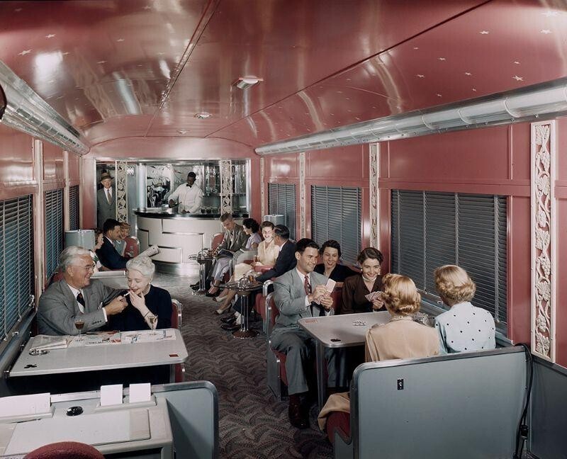 Путешествие на поезде. США, 1950-е
