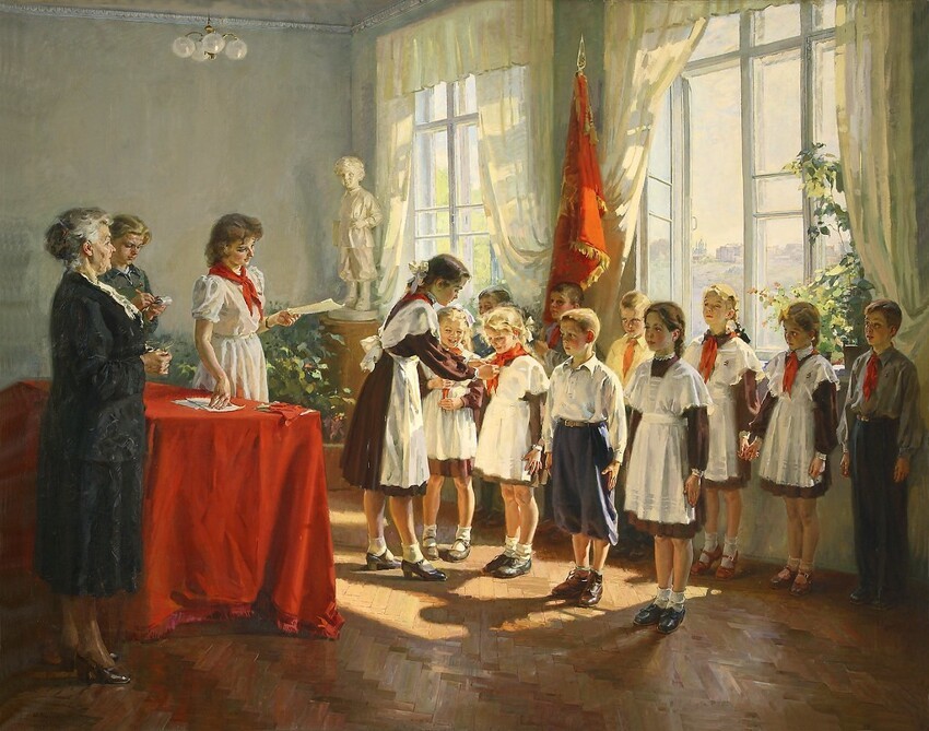 Иван Тихий «Прием в пионеры», 1953 г.