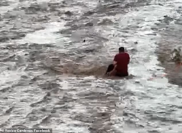 Добрый самаритянин спас женщину во время наводнения в Мексике