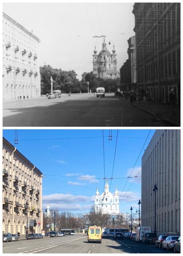 Суворовский проспект.
1959 и 2021 год.