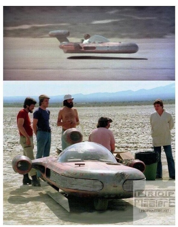 В "Новой надежде" полет Люка Скайуокера на спидере над пустыней Татуина снимали, поместив под машину зеркало