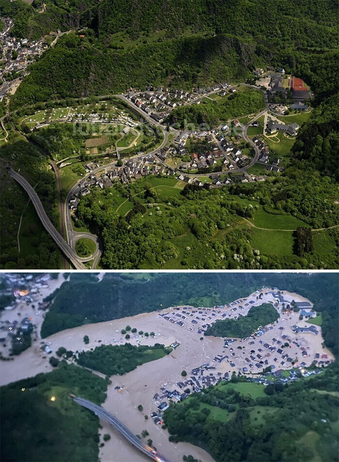 12. Альтенбург, Германия. До и после сильного наводнения