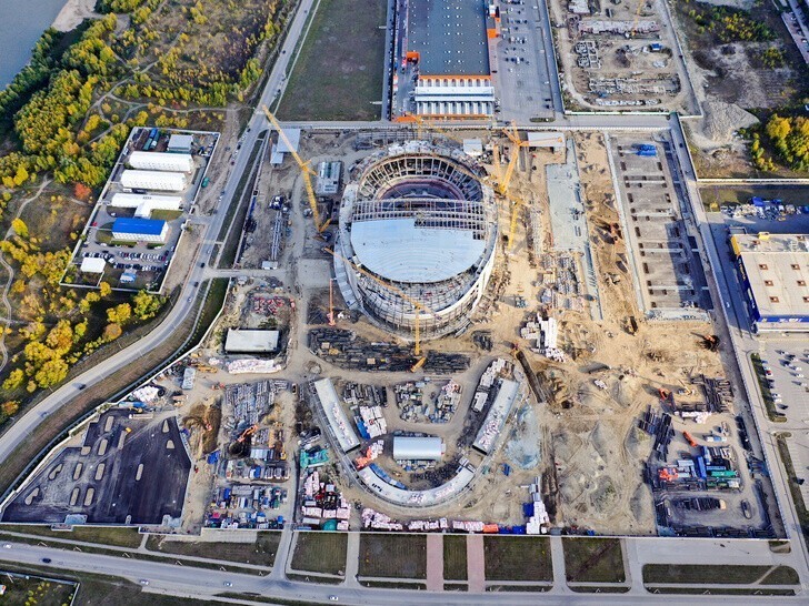Ход строительства новой спортивной арены в Омске