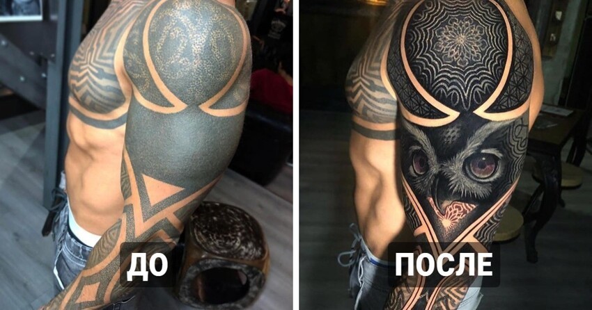 16 примеров того, как мастера дали старым татуировкам новую жизнь