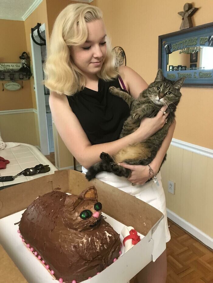 "Я заказала торт в виде моей кошки. Заказ не получился, но он все равно милый"